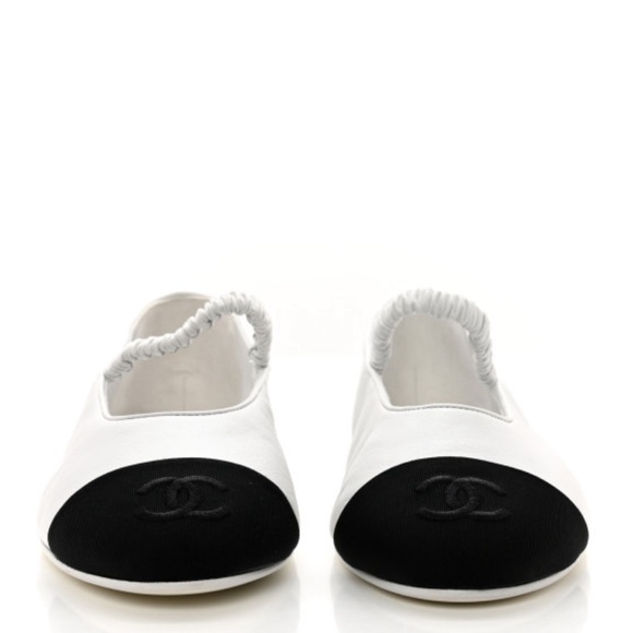 Chanel Cruise 2024 Lambskin Grosgrain Cap Toe Ballerina Flats w/ Leg Warmers 39 - Picture 11 of 15